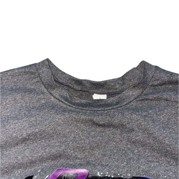 Womens Short Sleeve Vinyl Print Graphic  Band T-Shirt- Gray-Large-GUC - Picture 3 of 4